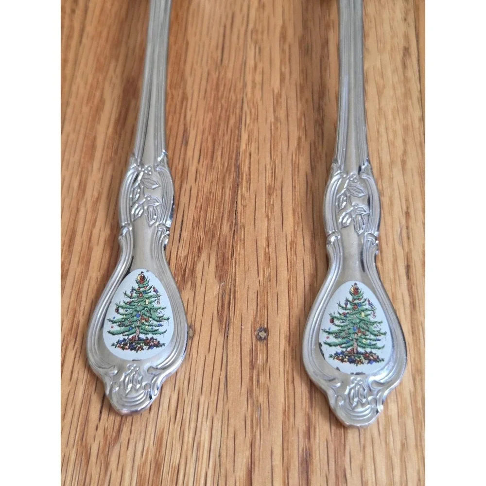 Wallace Silversmiths Spode‎ Christmas Tree  5 Piece Hostess Serving Set